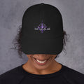 Neon Celestial Emblem Dad Hat – Black, front view
