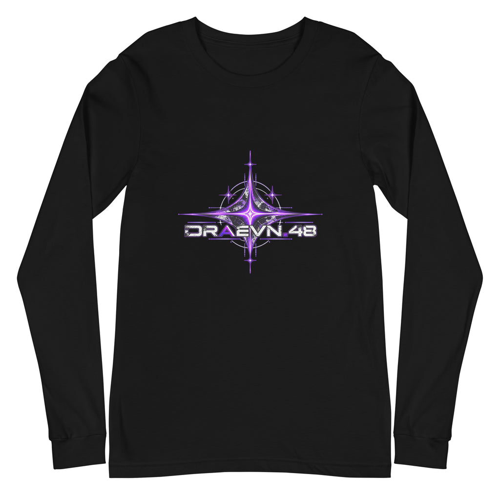 Neon Celestial Emblem Long Sleeve – Black, front view