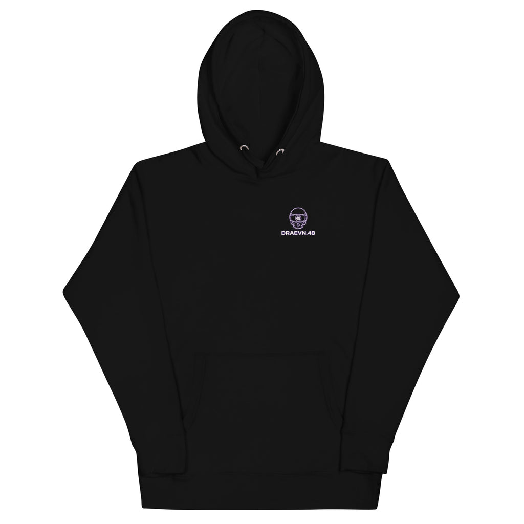 DRAEVN.48 Ghost Riders 48 Hoodie – Halloween Limited, Black, front view