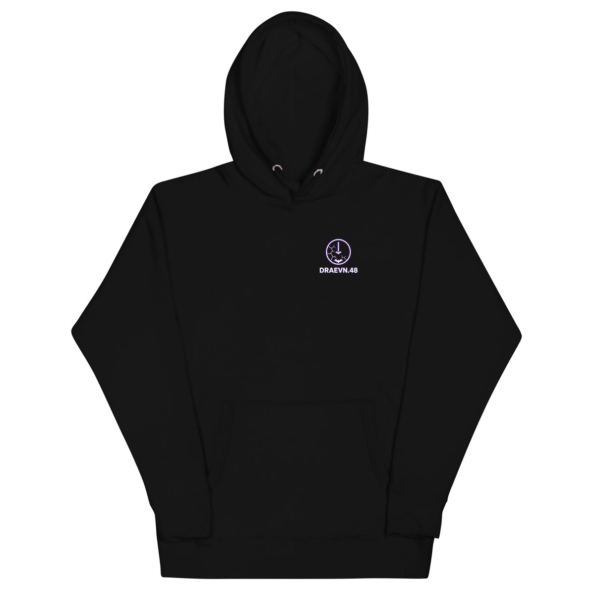 DRAEVN.48 Midnight Hour Hoodie – Halloween Limited, Black, front view