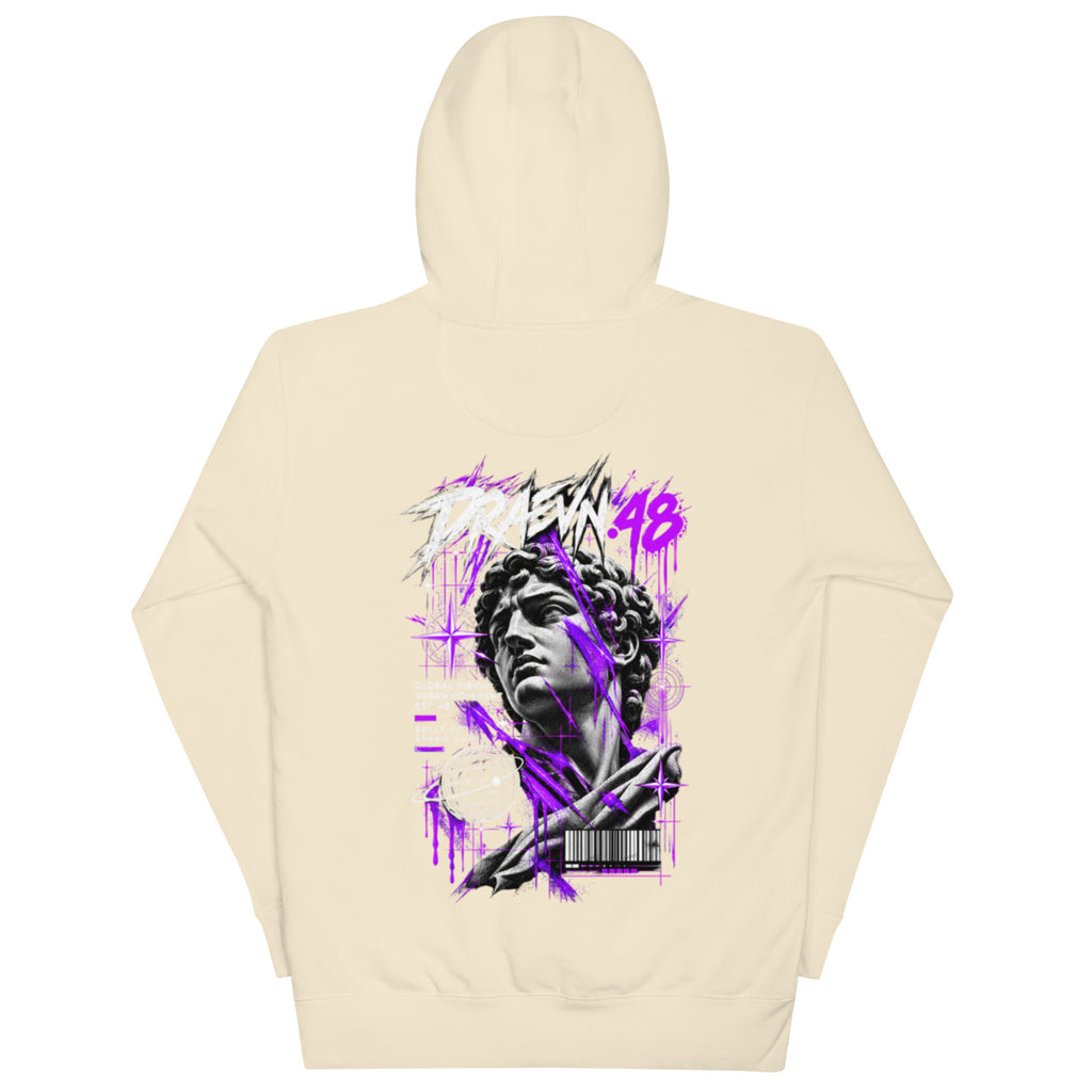 DRAEVN.48 — Drop 001 Graphic Hoodie – Bone, back view
