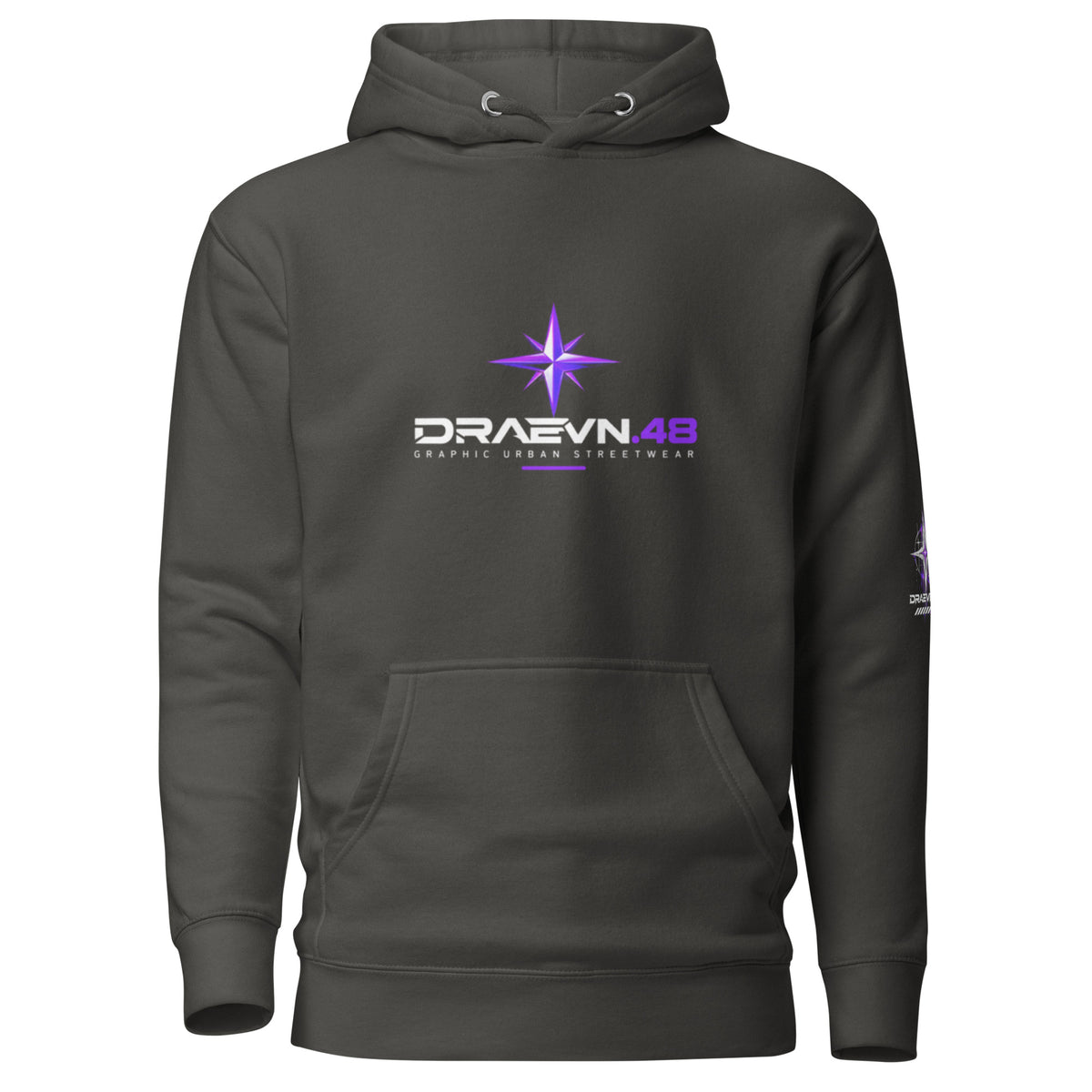 DRAEVN.48 Drop 001 Graphic Hoodie – Vintage Black