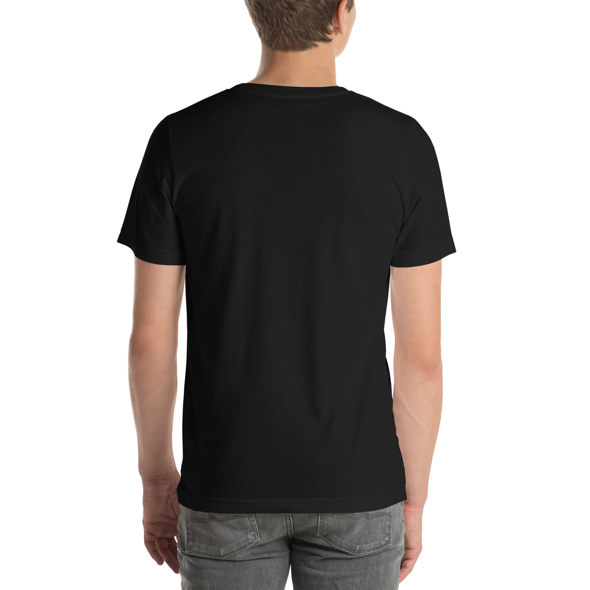 Minimal Logo Tee – Black, back view