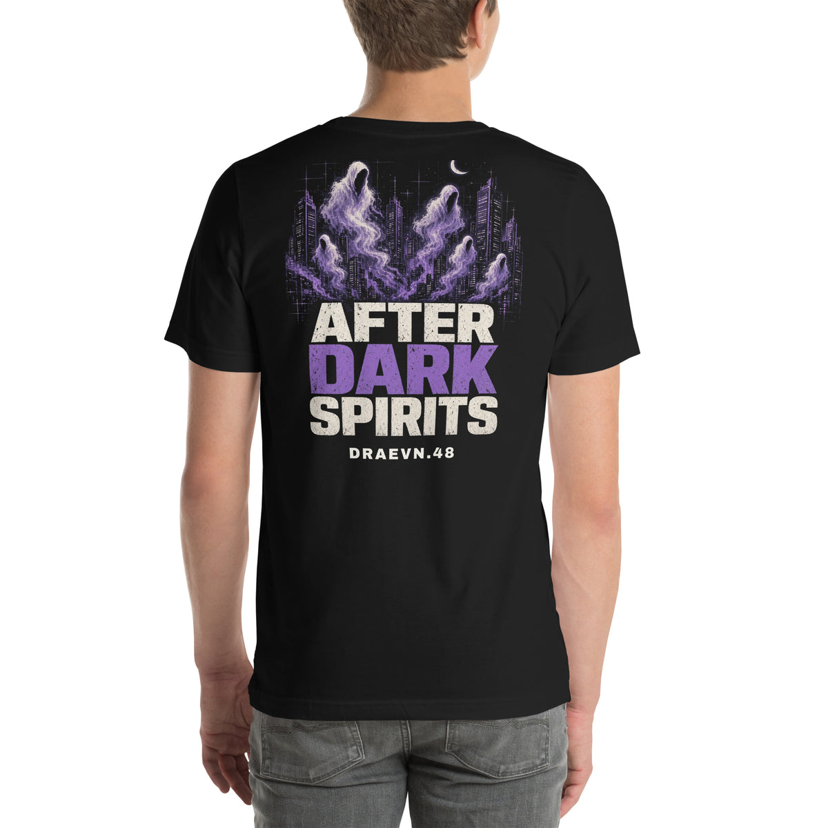 DRAEVN.48 After Dark Spirits Tee – Halloween Limited, Black, back view