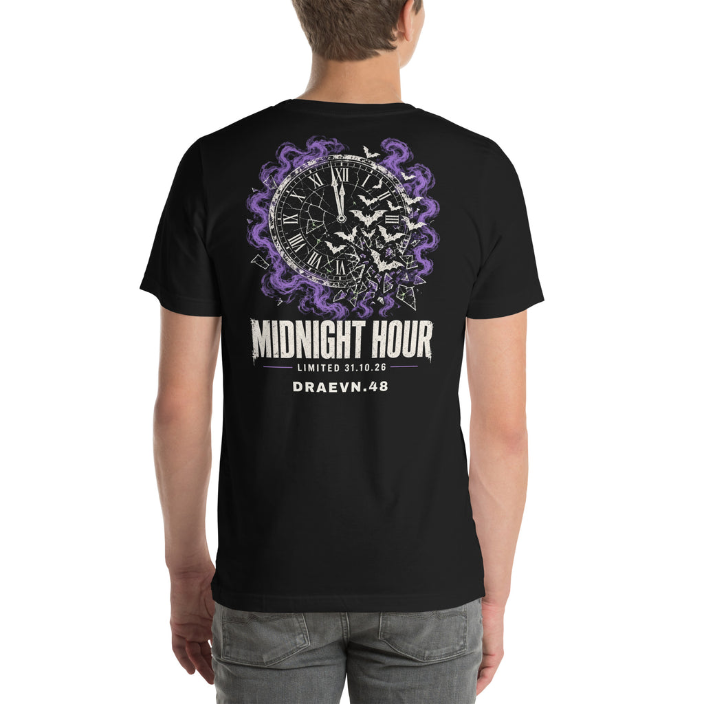 DRAEVN.48 Midnight Hour Tee – Halloween Limited, Black, back view