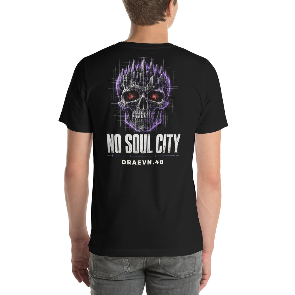 DRAEVN.48 No Soul City Tee – Halloween Limited, Black, back view
