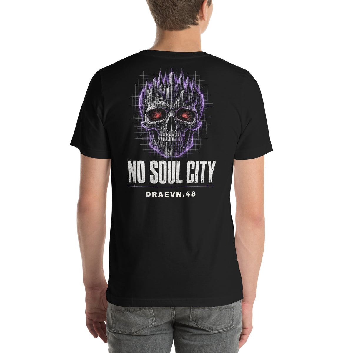 DRAEVN.48 No Soul City Tee – Halloween Limited, Black, back view