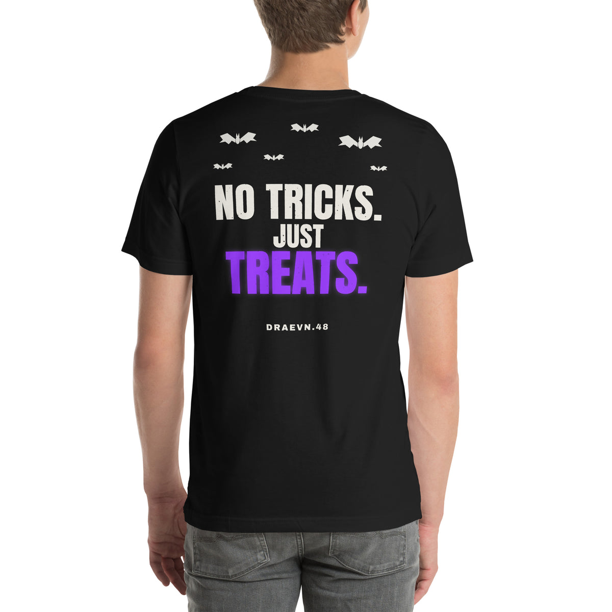 DRAEVN.48 No Tricks Just Treats Tee – Halloween Limited, Black, back view