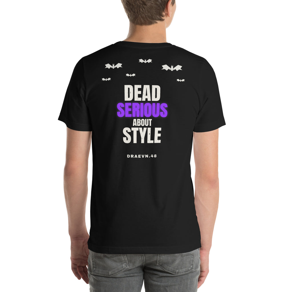 DRAEVN.48 Dead Serious About Style Tee – Halloween Limited, Black, back view