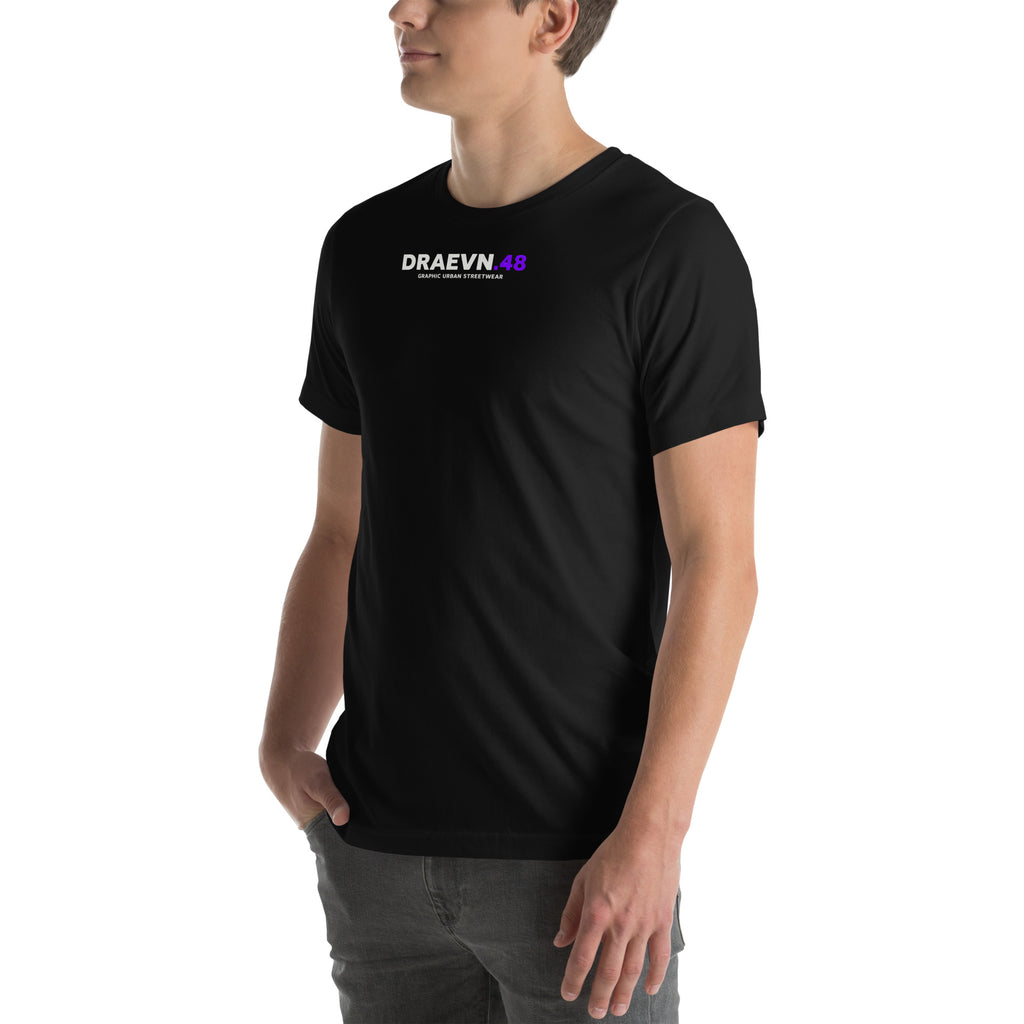 Minimal Logo Tee – Black, left front view