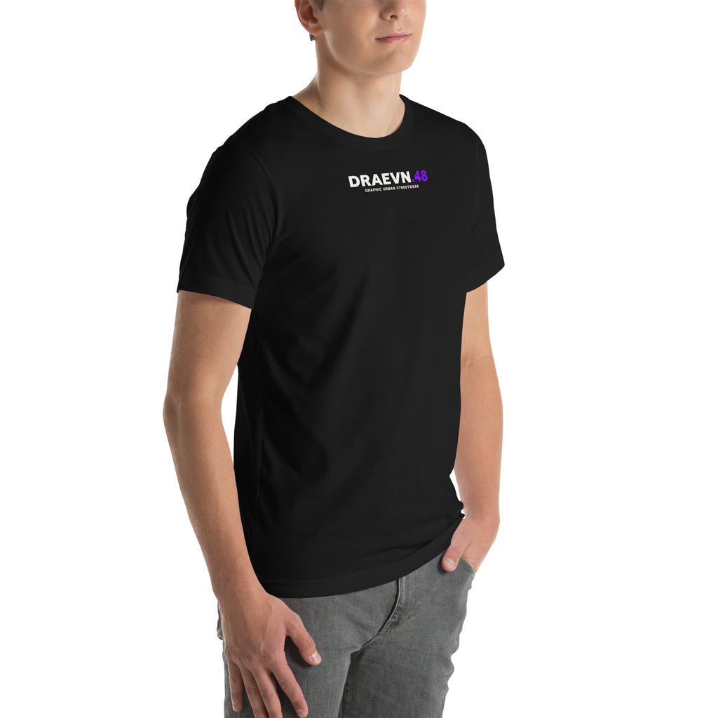 Minimal Logo Tee – Black, right front view